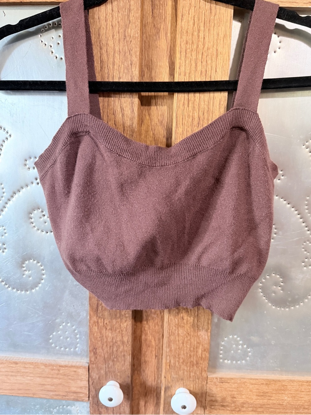 Brown Knit Tank Top - Women